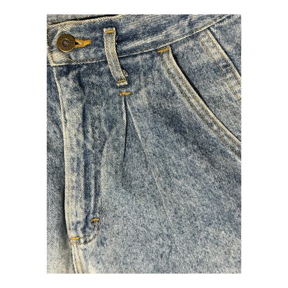 Vintage 80s Lee Denim Women 10 Med Mom Jeans High Rise Tapered Acid Wash Pleated - Picture 6 of 11